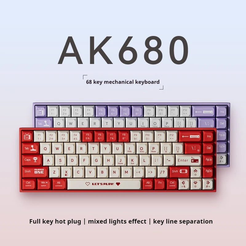 AK680 Mechanical Gaming Keyboard – Compact Mini Design for Notebook and PC