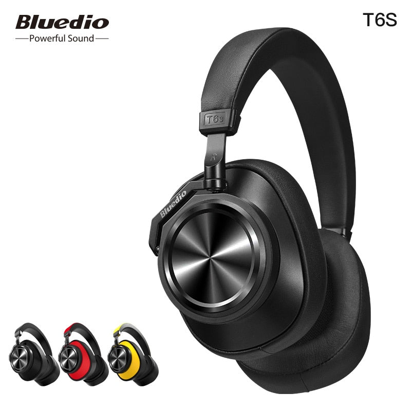 Bluedio T6S Bluetooth Headphones – Active Noise Cancelling, Wireless & Wired, Voice Control, 32-Hour Battery