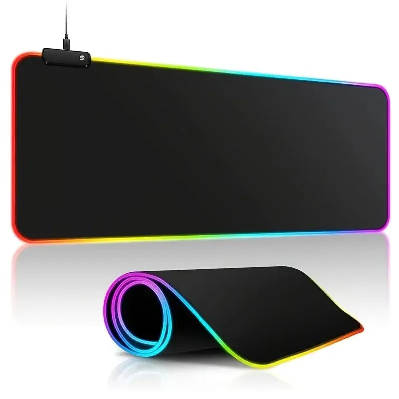 Extended Gaming Mouse Pad – Large RGB Soft Keyboard Mat, Non-Slip Rubber Base, Touch Control Light Modes