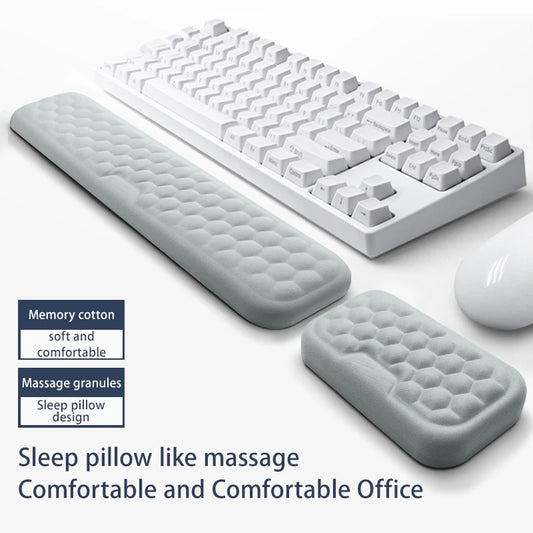 Ergonomic Memory Foam Keyboard & Mouse Wrist Rest – Comfortable Office Typing Support