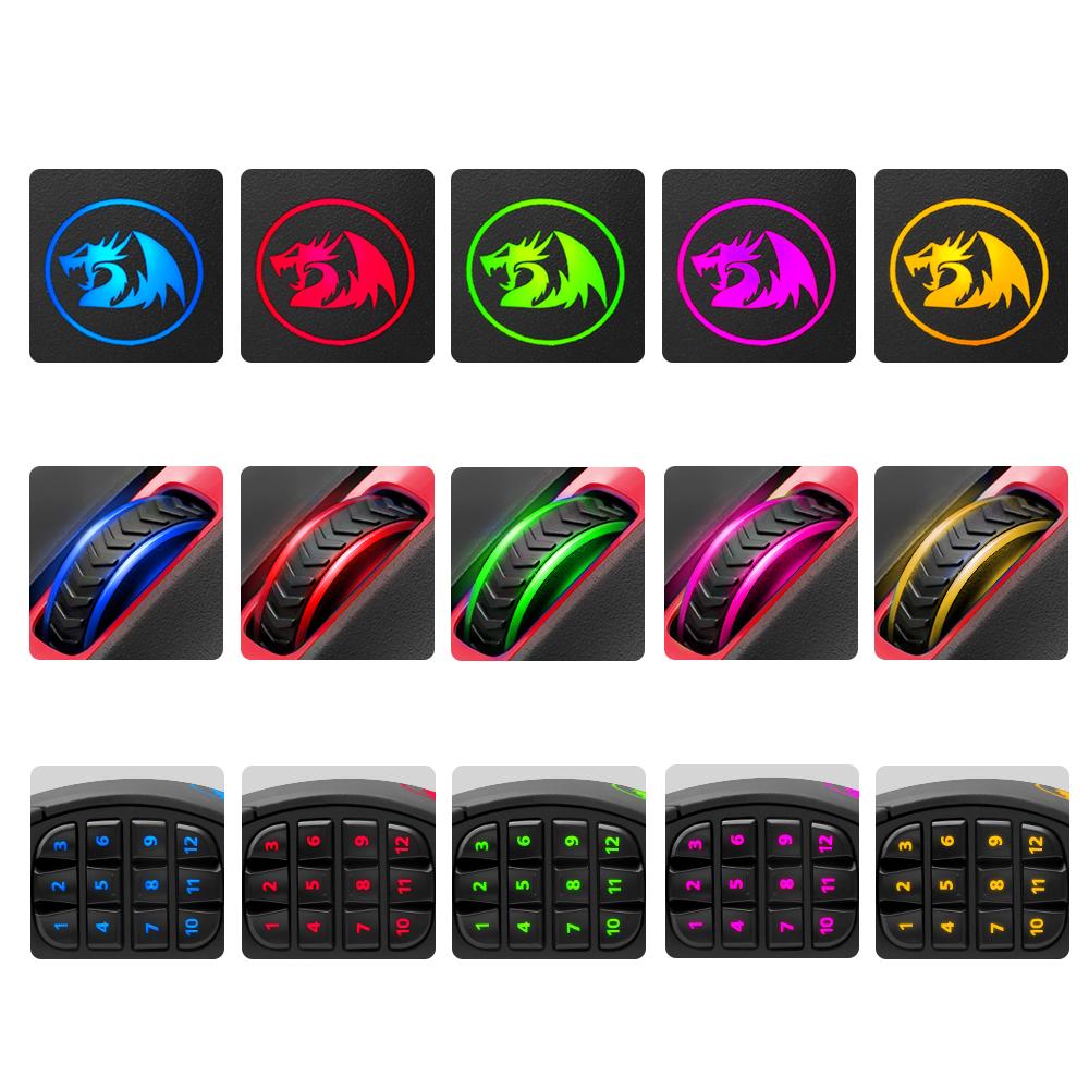 Redragon USB Gaming Mouse – 16,400 DPI, 19 Programmable Buttons, Ergonomic Design for PC Gamers