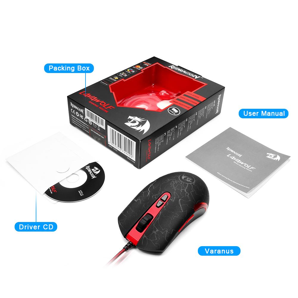 Redragon Wired Gaming Mouse – 6400 DPI, 7 Programmable Buttons, RGB Breathing Light, 4 DPI Settings