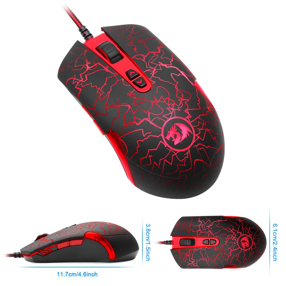 Redragon Wired Gaming Mouse – 6400 DPI, 7 Programmable Buttons, RGB Breathing Light, 4 DPI Settings