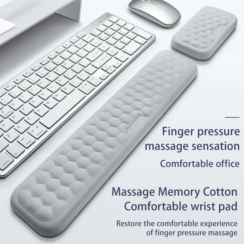 Ergonomic Memory Foam Keyboard & Mouse Wrist Rest – Comfortable Office Typing Support